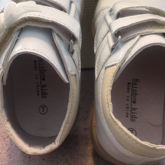 NWOT- Toddler/Rainbow Kids white patent sneakers. - Picture 8 of 8